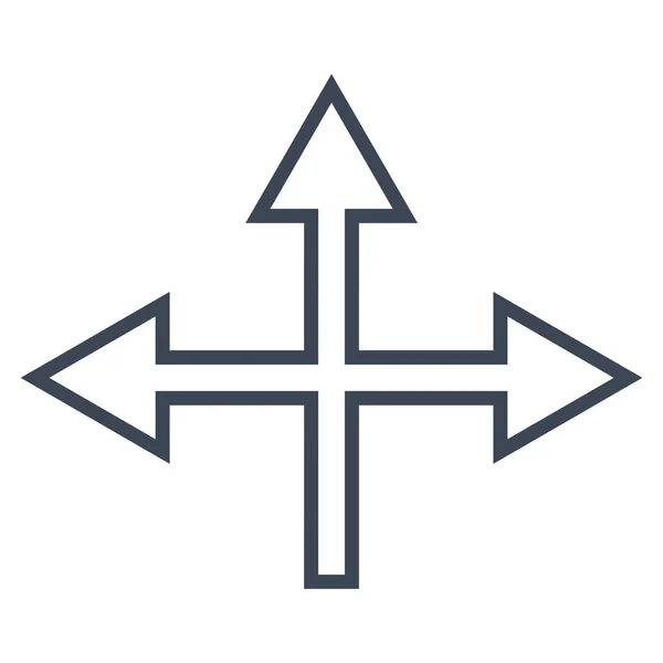 Korsningen pilar tunn linje vektor-ikonen — Stock vektor