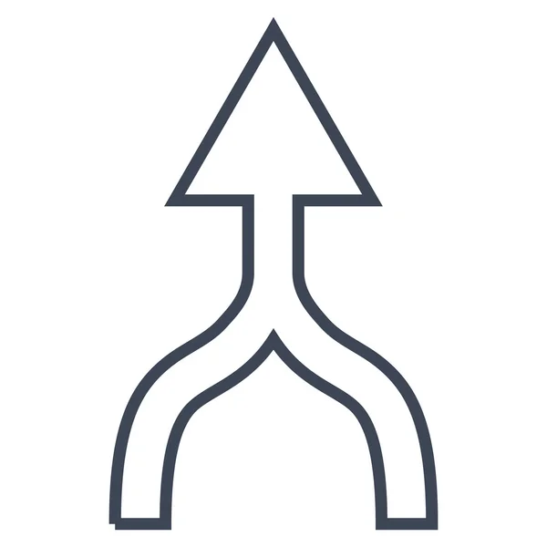 Merge Arrow Up Contour Vector Icon — Stock Vector