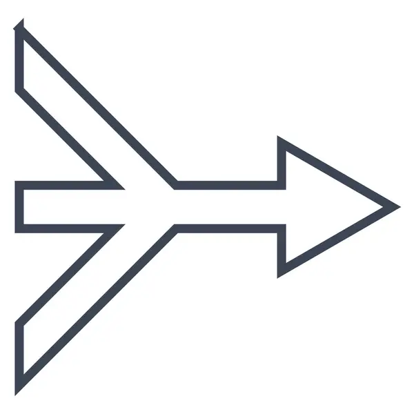 Combinar flecha derecha contorno Vector icono — Vector de stock