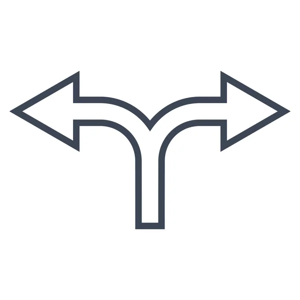 Flecha dividida izquierda derecha delgada línea vectorial icono — Vector de stock