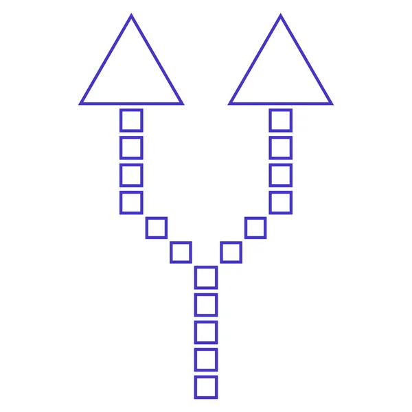 Divide flecha hacia arriba Icono de vector de trazo — Vector de stock
