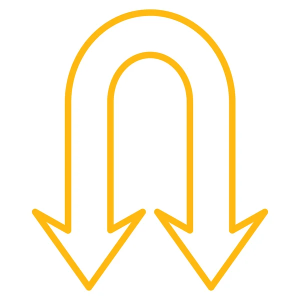 Icona vettoriale linea sottile delle frecce posteriori — Vettoriale Stock