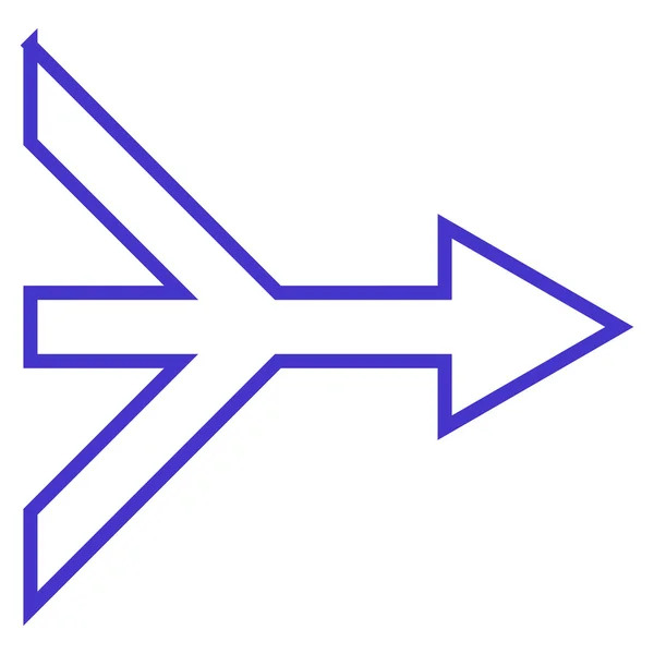 Scalanie Arrow prawo ikona kontur wektor — Wektor stockowy