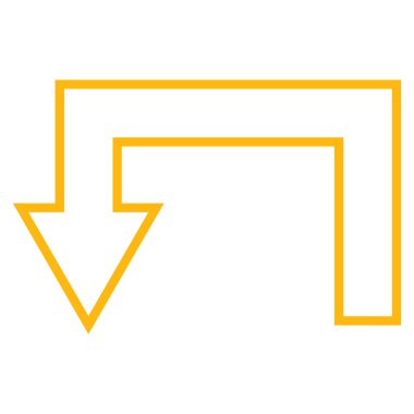 Kontur vektör simge ok geri