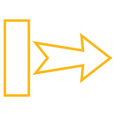 Çekme oku doğru anahat vektör simgesi