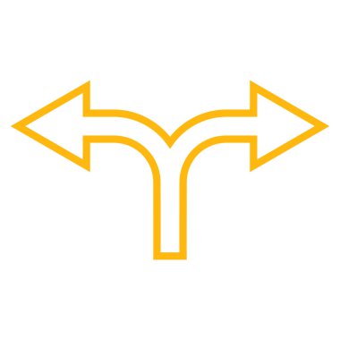 Sol bölme ok sağ kontur vektör simgesi