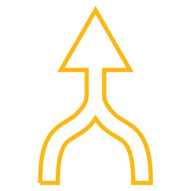 İnce çizgi vektör simge yukarı ok birleştirme