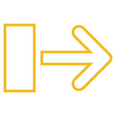 Çekme oku sağ kontur vektör simgesi