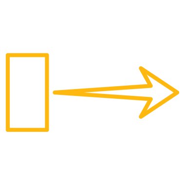 Çekme oku şu ince çizgi vektör simgesi