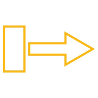 Çekme oku sağ kontur vektör simgesi