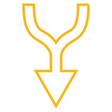 İnce çizgi vektör simgesi aşağı ok birleştirme