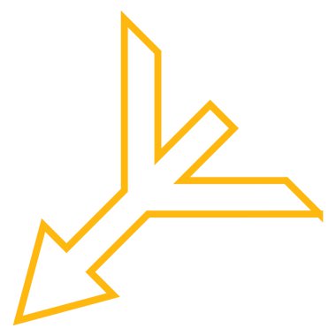 Ok birleştirme kontur vektör simgesi yaptı