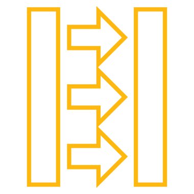 Basınç yatay anahat vektör simgesi