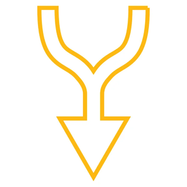 Combinar flecha hacia abajo línea delgada Vector icono — Vector de stock