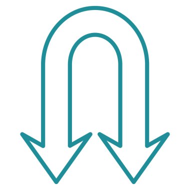 Arka okları ince çizgi vektör simgesi