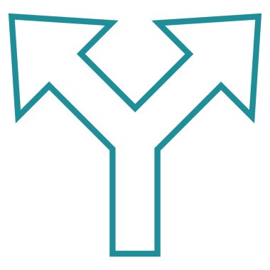 Bifurkasyon ok sol şu ince çizgi vektör simgesi