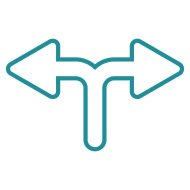 Bifurkasyon ok sol şu ince çizgi vektör simgesi