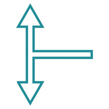 Kontur vektör simgesi aşağı yukarı çatallanma ok