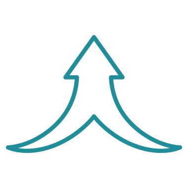 İnce çizgi vektör simge yukarı ok birleştirmek