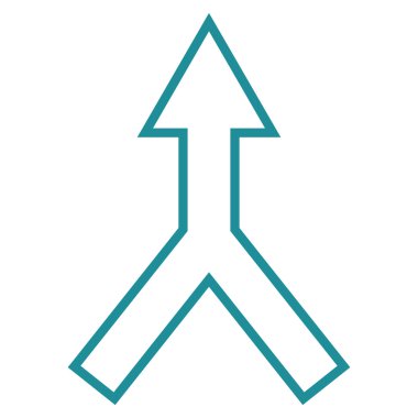 Kontur vektör simge yukarı ok bağlanmak