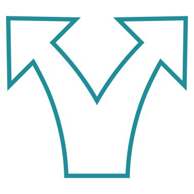 Ok kontur vektör simgesi bölmek