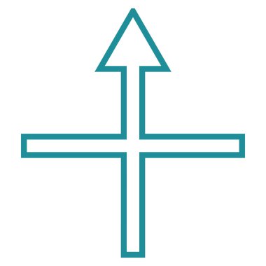 Kontur vektör simge yukarı ok çapraz