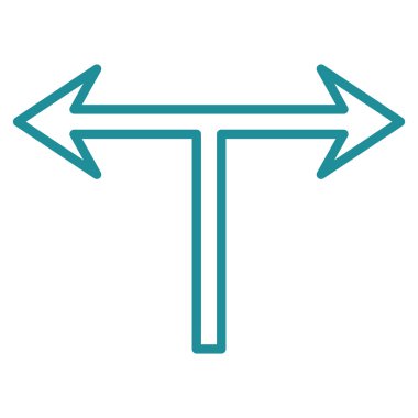 Ok sol sağ kontur vektör simgesi bölmek