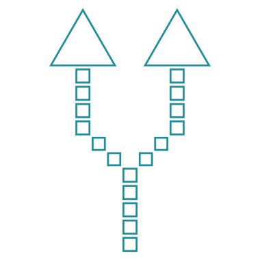 Kontur vektör simge yukarı ok bölmek