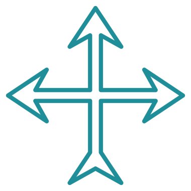 Kavşak okları kontur vektör simgesi