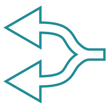 Kavşak ok sol anahat vektör simgesi