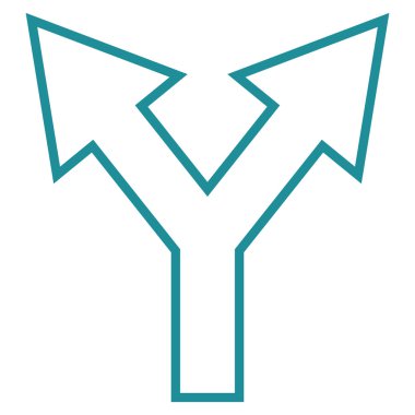 Kavşak ok sol sağ kontur vektör simgesi