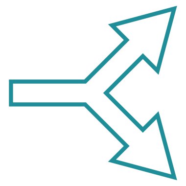 Kontur vektör simgesi sağ birleşim ok