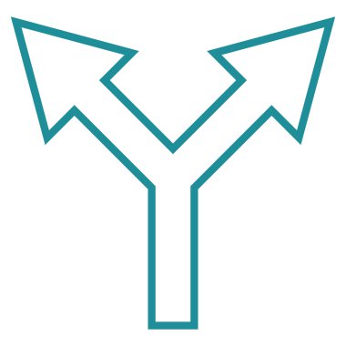 Kontur vektör simge yukarı kavşak ok