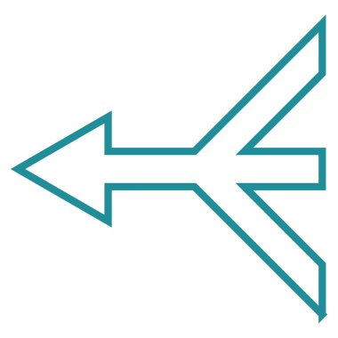 Ok sol kontur vektör simgesi birleştirme