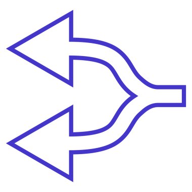 Kavşak ok sol kontur vektör simgesi