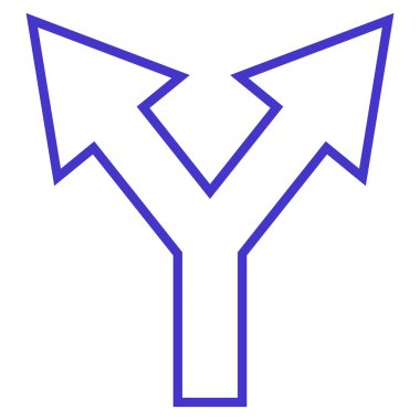 Kavşak ok sol doğru anahat vektör simgesi