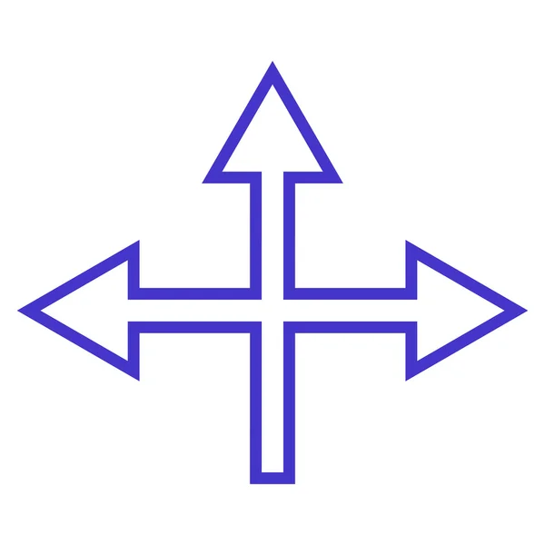 Korsningen pilar Contour vektor Icon — Stock vektor