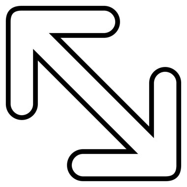 Oklar çapraz ince çizgi vektör simgesi ters çevir