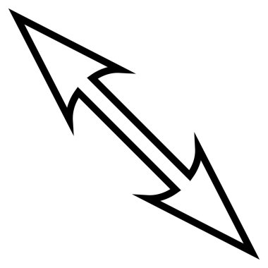 Boyutu ok çapraz anahat vektör simgesi