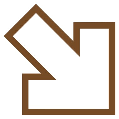 Anahat vektör simgesi doğru aşağı ok