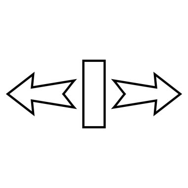 Streç okları yatay ince çizgi vektör simgesi