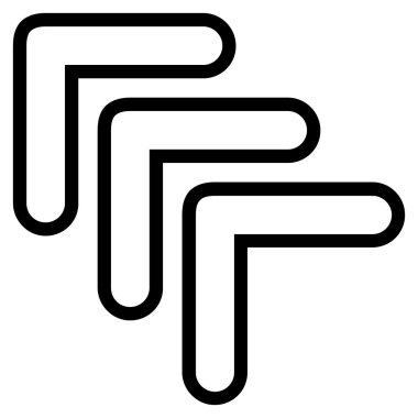 Üçlü işaretçi yaptı yukarı anahat vektör simgesi