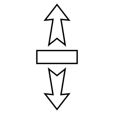 Streç okları dikey vektör simge anahat
