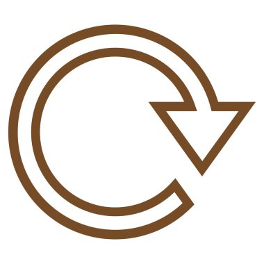 Döndür şu ince çizgi vektör simgesi