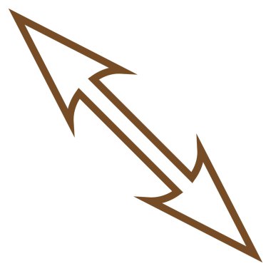 Boyutu ok çapraz kontur vektör simgesi