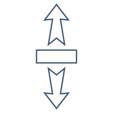 Streç okları dikey vektör simge kontur