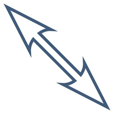 Boyutu ok çapraz vuruş vektör simgesi