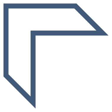 Ok ucu sol yukarı kontur vektör simgesi