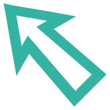 Kontur vektör simge kadar sol ok