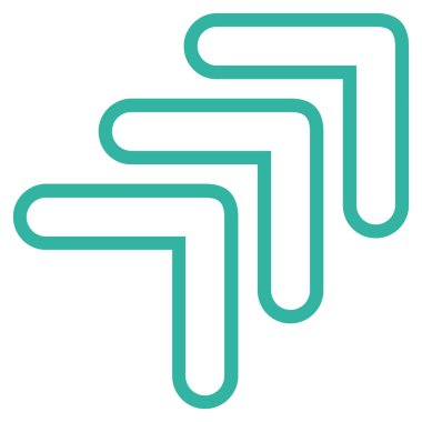 İşaretçi kontur vektör simgesini sağa yukarı üçlü